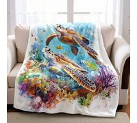 Throw Blanket for Kids 100 x 130 cm Returning marine animals 3D Print Cozy Fluffy Plush Soft Flannel Blanket for Boys, Children, Teens, Bed, Couch Decor