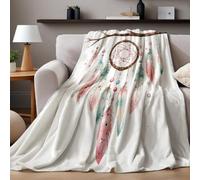 Throw Blanket for Sofa Bed 100 x 130 cm Watercolor Dreamcatcher Flannel Fleece Blanket Soft Microfiber Blanket with Lightweight Warm Blanket for Adults Kids Home Travel