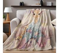 Throw Blanket for Sofa Bed 100 x 130 cm Watercolor Giraffe Flannel Fleece Blanket Soft Microfiber Blanket with Lightweight Warm Blanket for Adults Kids Home Travel