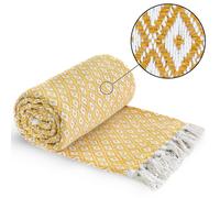 Throw Blanket for Sofas Bed Runner Diamond Geometric Soft Cotton Casablanca