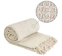 Throw Blanket for Sofas Bed Runner Honeycomb Waffle Soft Cotton Honeycomb