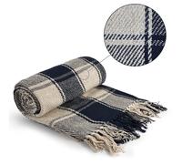 Throw Blanket for Sofas Couch Bed Runner Check Design Soft Cotton Frisco