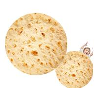 Throw Blanket - Funny Tortilla Round Throw Cover | Soft Burritos Wrap Blanket | 59.06x59.06 Inches | Giant Funny Realistic Flannel Food Round Blankets, Portable Velvet Wrap Cover For Adults, Ki