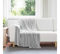 Throw Blanket Grey 150x130 cm Fleece Soft Lightweight Cozy Home Decor Extra Soft