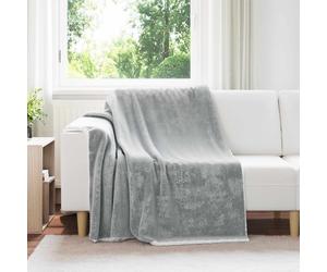Throw Blanket Grey 150x200cm Soft Fleece Lightweight Portable Cozy Home for Snug