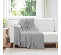 Throw Blanket Grey 170x130 cm Fleece Lightweight Plush Sofa Bed Throw Cozy Decor
