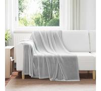 Throw Blanket Grey Fleece 150x200 cm Soft Lightweight Cozy Home Throw Decor Warm