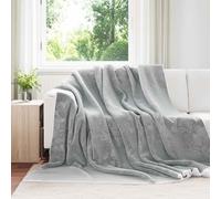 Throw Blanket Grey Fleece Extra Large 240x270 cm Soft Plush Lightweight Cozy XL