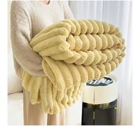Throw Blanket Imitation Rabbit Fur Double Sided Fluffy Blanket Thick Warm Cozy for Couch Chair Bed Sofa Living Room Decorative Gifts Fall Blankets (Yellow, 100 * 150cm)