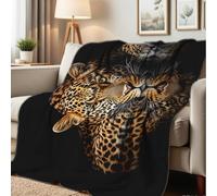 Throw Blanket Leopard Print Cheetah Wildlife Blanket For Children Large Personalised Bedspread, For Adult, Travel, Living Rooms, 100x125cm