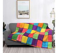 Throw Blanket Lightweight Ultra-Soft,Colorful Blocks Abstract Cube Shapes Entertaining Vibrant Colors Creativity Image,Microfiber All Season Living Room/Bedroom/Sofa Couch Bed Flannel Quilt,50" X 40"
