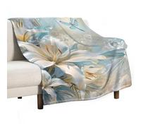 Throw Blanket Lilies Flowers Dragonfly Blankets Comfort Fleece Blanket Vintage Flannel Throw For Outdoor Chair Bedroom M