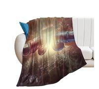 Throw Blanket Modern Boxing Ring Print Cool Competitive Sport Theme Gloves Lighted Arena Flannel Throw Comfort Fleece Blanket Soft Blankets For Sofas Living Room Camping M