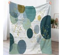 Throw Blanket Modern Minimalist Pattern Blanket for Kids Boys Girls Geometry Circles Polka Dots Lines Printed Fleece Blankets, Fuzzy Flannel Plush Blankets for Child Room Decor, 70x100 cm