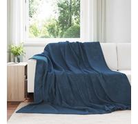 Throw Blanket Navy Blue 220 x 240 cm Fleece