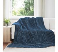 Throw Blanket Navy Blue Fleece 220x240cm Lightweight Cozy Home Durable Sofa XL