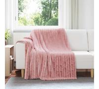 Throw Blanket Pink 150x200 cm Soft Fleece Lightweight Cozy Indoor Home Decor