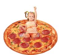 Throw Blanket, Round Pizza Blanket, Funny Tortilla Wrap Throw, Soft Velvet Comfort & Realistic Print, Lightweight Food-Inspired Blankett for Picnic, Bed, Sofa, or Travel Use