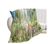 Throw Blanket Rustic Tropical Animal Abstract Wildlife Monkey Wolf Koala Bird Bear Flannel Throw Decorative Blankets Soft Fleece Blanket For Bed Sofas Living Room S