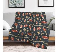 Throw Blanket Sleek Football And Hockey Theme Bedspread Decorations Fleece Blanket Vintage Blankets For Chair Outdoor Living Room M