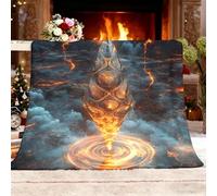 Throw Blanket Sofa Throw Abstract Alien Totem Fleece Fluffy Blanket Science Fiction Sherpa Blankets for Birthday Fathers/Mothers Day Kids Gifts for teen/couch 150x200 cm