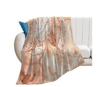 Throw Blanket Soft Cozy Bed Blanket Light Peach and Brown Flannel Blanket 50x60 Inches Breathable Blanket for Couch Lightweight Blankets Anti-Static Throw Blanket for Sofa Camping