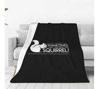 Throw Blanket Sometimes I Get Distracted Squirrel Fleece Blanket Vintage Bedspread Cozy Flannel Throw Blankets For Living Room Outdoor Camping M