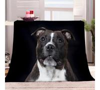 Throw Blanket Staffordshire Bull Terrier 100x130 cm Super Soft Flannel Fleece Blanket Fluffy Warm Throw Sofa Bed Blanket Bedspread Over Bed Settee