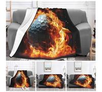 Throw Blanket Super Soft Plush Flannel Blanket Golf ball on fire Throw Lightweight Blankets for Living Room Warm Cozy Decorative Throws for Sofa Couch All Seasons 50"x40"