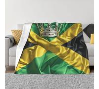 Throw Blanket Super Soft Plush Flannel Blanket Jamaica Flag Throw Lightweight Blankets for Living Room Warm Cozy Decorative Throws for Sofa Couch All Seasons 80"x60"