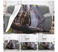 Throw Blanket Super Soft Plush Flannel Blanket Owl on a branch Throw Lightweight Blankets for Living Room Warm Cozy Decorative Throws for Sofa Couch All Seasons 60"x50"