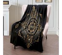 Throw Blanket Symbol Astrology Cover Clock Symbols Science Geometric Design Shaman Masonic Object Universe Wheel Bedspread Funny Blankets Soft Flannel Throw For Living Room Chair Bedroom M