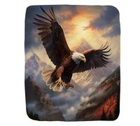 Throw Blanket The Rising Sun Psychedelic Cloud Peak Eagle Blankets Vintage Fleece Blanket Soft Bedspread For Living Room Outdoor Bedroom L