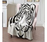 Throw Blanket Tiger Head Silhouette Face Single Isolated Transportation Abstract Male Animals Wildlife Danger Bedspread Funny Blankets Soft Fleece Blanket For Living Room Bedroom Chair L
