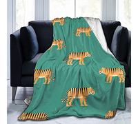 Throw Blanket Tigers On Green Warm Flannel Fleece Plush Sofa Blanket As Bedspread/Coverlet/Bed Cover/Bed Sheets 200 X 150 cm