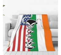 Throw Blanket Vintage America Irland Irish Flag Blankets Funny Fleece Blanket Warm Bedspread For Chair Bed Living Room L