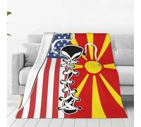 Throw Blanket Vintage America Macedonia Macedonian Flag Bedspread Comfort Blankets Soft Flannel Throw For Bed Bedroom Living Room M
