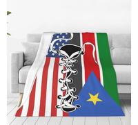 Throw Blanket Vintage America South Sudan Sudanese Flag Fleece Blanket Soft Flannel Throw Warm Bedspread For Bed Chair Bedroom L