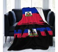 Throw Blanket Vintage Haiti Haitian Flag Bedspread Warm Blankets Comfort Flannel Throw For Bedroom Chair Living Room L