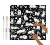 Throw Blanket - Washable DIY Colorful Blanket, Creative Stress-Relieving Doodle, 24-Color Marker Pen Self-Drawing, Creative Art, Holiday Home Decor Gift