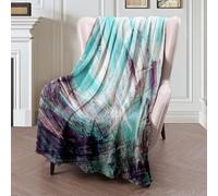 Throw Blanket Watercolor Abstract Blue Purple Space Twirl White Dynamic Composition Color Motion Textures Blankets Warm Bedspread Comfort Flannel Throw For Bed Living Room Chair S