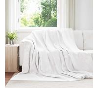 Throw Blanket White 240x270 cm Fleece Lightweight Cozy Home Decor Throw Plush XL