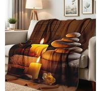 Throw Blanket Zen Stone Candle Zen Print Throw Bedspread Funny Fleece Blanket Warm Blankets For Chair Living Room Bed S