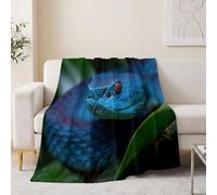 Throw Blankets Modern Chic Lightweight Bed Flannel Blanket 200x220 cm with Animal Snake Soft Fluffy Blanket for Sofa Couch Camping Picnic, Warm and Cozy Home Decor, Multicoloured