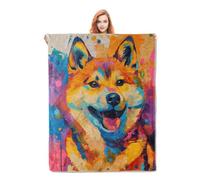 Throw Colorful Shiba Dog Throws Armchairs L