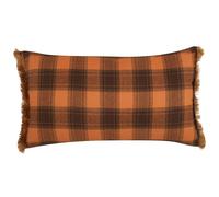 Beliani Throw Cushion BARJA 40 x 70 cm Orange Checked, Orange