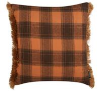 Throw Cushion BARJA 45 x 45 cm Orange Checked