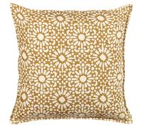 Beliani Throw Cushion Ceiba Cotton 45 X 45 Cm Beige Geometric Pattern