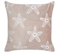 Throw Cushion CERAMIUM Velvet 45 x 45 cm Pastel Pink Floral Pattern