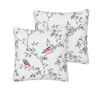 Throw Cushion DILLENIA Cotton 45 x 45 cm Animal Embroidery White